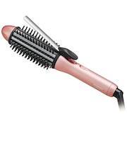 コイズミ ヘアアイロン ボブスタイルアイロン ブラシアイロン 32mm 200℃ 海外対応 交流(コード)式 ピンク KHR6110P
