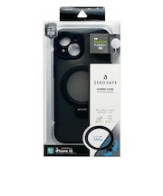 ラスタバナナ iPhone 15 ZEROSAFE 極限保護 ハイブリッドケース TPU×PC 360°回転MagSafeリング付き FRBK フロストブラック 7871IP361HPMBK