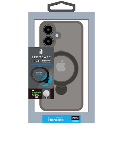 ラスタバナナ　iPhone 16(6.1インチ)ZEROSAFE Shaft カメラ周囲保護 Magsafe対応 360°回転スタンドケース フロストナチュラル 8288IP461ZSFSLNL