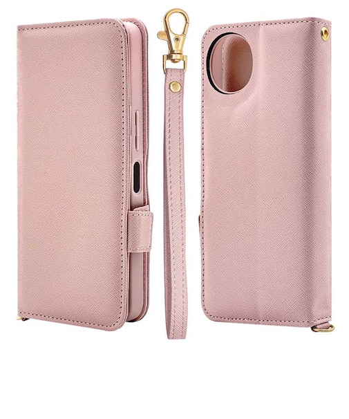 ラスタバナナ　AQUOS wish5 ハンドストラップ付き手帳型ケース ライトピンク 8812AW5BHSLPK