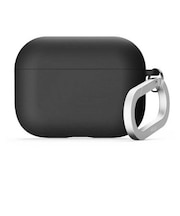 ELAGO　AirPods Pro3 対応 ケース シリコン 耐衝撃 ハイブリッド 落下防止 カラビナ 付 おしゃれ カバー ワイヤレス充電 対応 ブラック EL_A3PCSSCYZ
