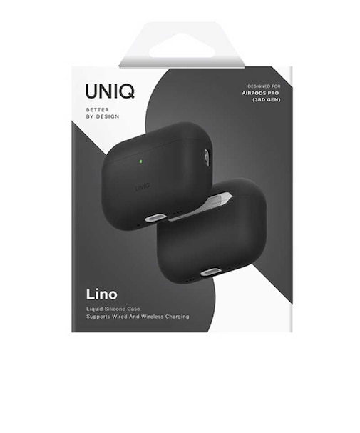 KENZAN　AirPodsPro3ケース UNIQ シリコンケース ハイブリッドリキッド LINO CHARCOAL GREY CHARCOAL GREY UNIQAIRPODSPRO3LINO