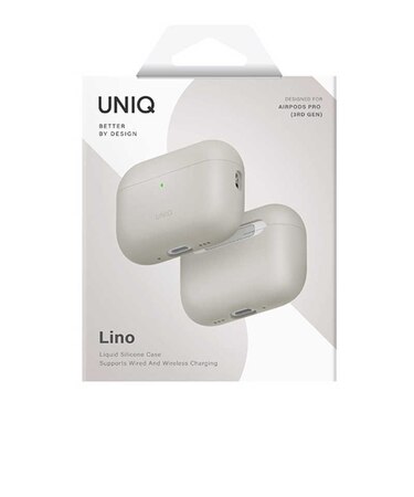 KENZAN　AirPodsPro3ケース UNIQ シリコンケース ハイブリッドリキッド LINO BEIGE IVORY BEIGE IVORY UNIQAIRPODSPRO3LINO