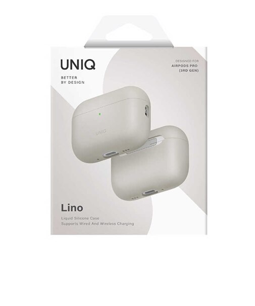 KENZAN　AirPodsPro3ケース UNIQ シリコンケース ハイブリッドリキッド LINO BEIGE IVORY BEIGE IVORY UNIQAIRPODSPRO3LINO