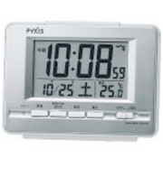 セイコー　電波目覚まし時計 DSTD/銀 NR535W