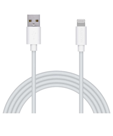 エレコム　iPhone 充電ケーブル ライトニングケーブル 2m MFi認証 【 Lightning コネクター搭載 iPhone iPad iPod AirPods 対応 】 ホワイト ホワイト MPAUAL20WH