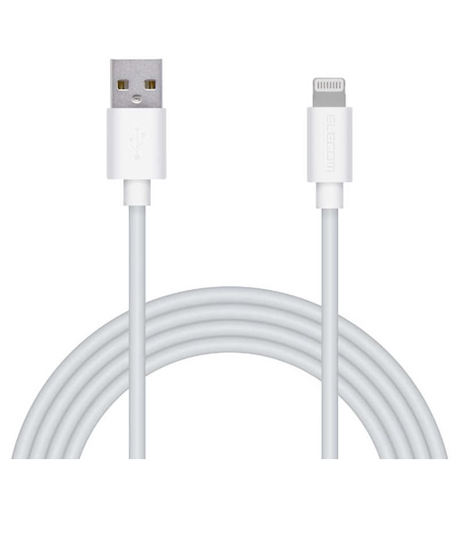 エレコム　iPhone 充電ケーブル ライトニングケーブル 2m MFi認証 【 Lightning コネクター搭載 iPhone iPad iPod AirPods 対応 】 ホワイト ホワイト MPAUAL20WH