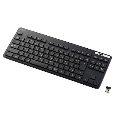 エレコム　キーボード ワイヤレス 無線 USB 抗菌 薄型 ミニキーボード ワイヤレスキーボード メンブレン式 ブラック ブラック TKFDM109TKBK