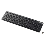 エレコム キーボード ワイヤレス 無線 USB 抗菌 薄型 フルキーボード ワイヤレスキーボード メンブレン式 ブラック ブラック TKFDM110TKBK