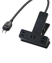 エレコム 延長コード 電源タップ コンセント 2P 3個口 2.5m クリップタイプ 雷サージ ホコリシャッター付 ブラック ブラック TKF032325BK