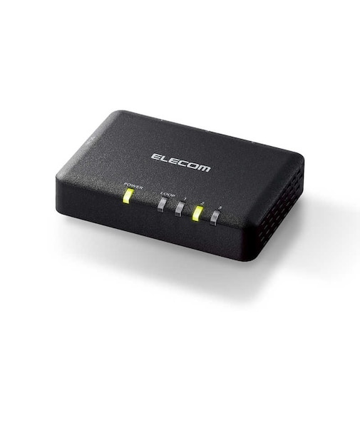 エレコム　スイッチングハブ [3ポート /1Giga対応 /ACアダプタ] プラ筐体 ブラック EHCG03PA2SB