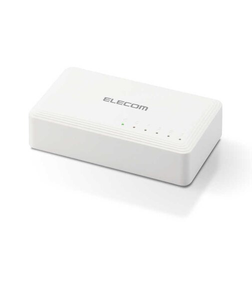 エレコム　スイッチングハブ [5ポート /1Giga対応 /ACアダプタ] プラスチック筐体 ホワイト EHCG05PA2W