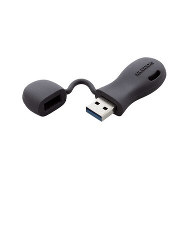 エレコム　USBﾒﾓﾘｰ USB3.2(Gen1)対応 一体型ｷｬｯﾌﾟ式 子ども用 ﾌﾞﾗｯｸ MFJRU3032GBK