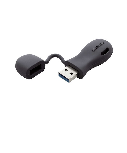 エレコム　USBﾒﾓﾘｰ USB3.2(Gen1)対応 一体型ｷｬｯﾌﾟ式 子ども用 ﾌﾞﾗｯｸ MFJRU3032GBK