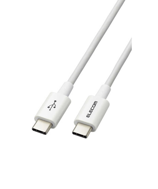 エレコム　USB-C ⇔ USB-Cケーブル [充電 /転送 /2.0m /PD60W /USB2.0] ホワイト MPACCYS20NWH