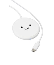 エレコム　ワイヤレス充電器 Qi認証 5W 卓上 滑り止めパッド ケーブル一体 おくだけ充電 【 Qi規格に対応した iPhone Android Galaxy Xperia スマホ Airpods 等各種対応 WQA25WF