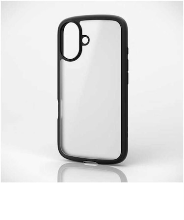 エレコム　iPhone 16 ケース ハイブリッド カバー 衝撃吸収 軽量 薄型 カメラレンズ保護設計 ワイヤレス充電可 ストラップホール付 背面マットクリア ストラップホールシート付 TOUGH SLIM L PMA24ATSLFCSBK