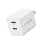 エレコム　USB Type-C コンセント 充電器 PD 20W 急速充電 USB-C ×2 折りたたみプラグ 小型 軽量 【 iPhone iPad Android Xperia Galaxy AQUOS P MPAACCP35XWH