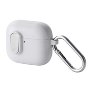 エレコム AirPods 4 ケース 用 耐衝撃 カバー < ワイヤレス / MagSafe 充電対応 > 衝撃吸収 フタ開閉ロック機能 落下防止 カラビナ付 TOUGH SLIM Lock ホワイト AVAAP06TSLWH