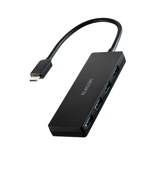 エレコム　USB-C → USB-A 変換ハブ ブラック U3HCH040XBK