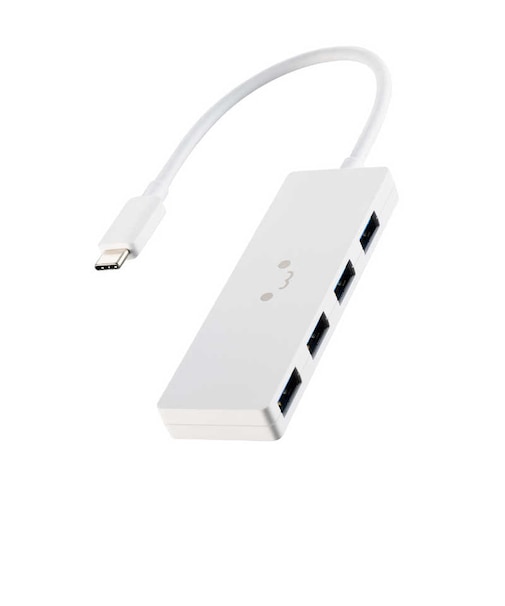 エレコム　USB-C → USB-A 変換ハブ しろちゃん(ホワイト×ブラック) U3HCH040XWF