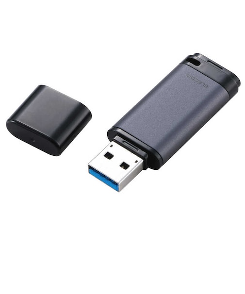 エレコム　USBﾒﾓﾘ USB3.2(Gen1) Type-A ｷｬｯﾌﾟ式 ｱﾙﾐ素材 32GB ﾌﾞﾗｯｸ MFRCU3032GBK