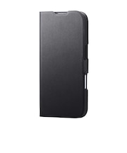 エレコム　iPhone 17 ケース レザー カバー 手帳型 マグネット フラップ 衝撃吸収 超軽量 薄型 スタンド機能付 UltraSlim ブラック PMA25APLFUBK