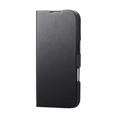エレコム　iPhone 17 ケース レザー カバー 手帳型 マグネット フラップ 衝撃吸収 超軽量 薄型 スタンド機能付 UltraSlim ブラック PMA25APLFUBK
