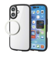 エレコム iPhone 17 ケース ハイブリッド カバー 衝撃吸収 軽量 薄型 ストラップホール付 TOUGH SLIM LITE ブラック ブラック PMCA25ATSLFCBK