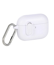 エレコム　AirPods Pro 3 ケース MagSafe対応 TOUGH SLIM 耐衝撃 ロック機能 カラビナ付 落下防止 ホワイト ホワイト AVAAP07TSLWH