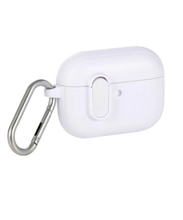 エレコム　AirPods Pro 3 ケース MagSafe対応 TOUGH SLIM 耐衝撃 ロック機能 カラビナ付 落下防止 ホワイト ホワイト AVAAP07TSLWH