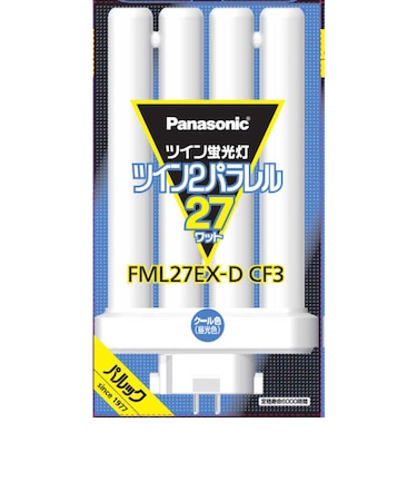 パナソニック　ツイン蛍光灯 ツイン2パラレル（4本平面ブリッジ） 27形 クール色 クール色 FML27EXDCF3