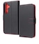 レイアウト　Galaxy S25 Like standard 耐衝撃 マグネットベルト シンプル 手帳型レザーケース / ブラック_レッド RTGS25ELC1BR