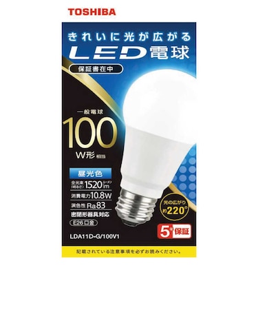 東芝　電球型LED ▼ LDA11DG100V1