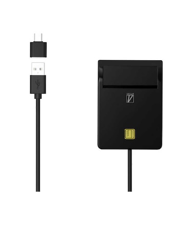 AREA　接触型ICカードリーダー USB-C＋USB-A接続 ブラック SDMYC01B