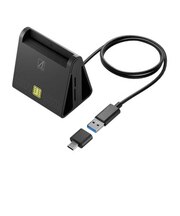 AREA 接触型ICカードリーダー USB-C+USB-A接続 スタンド型マルチ ブラック SDMYC02B