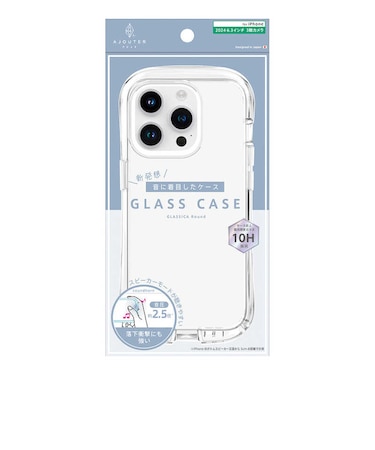 トリニティ　ajouter アジュテ iPhone 16 Pro 衝撃吸収ラウンドケース- クリア AJIP24M3CGCRCCCL