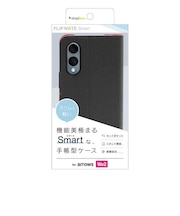 トリニティ　arrows We2 [Smart FlipNote] 薄型スマートフリップノートケース ブラック TRAR25WFNSLBK