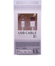 オズマ　Lightningｹｰﾌﾞﾙ ｽﾀﾝﾀﾞｰﾄﾞ 1.5m ﾎﾜｲﾄ UDML150W