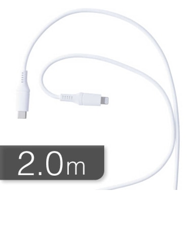 ORIGINALBASIC　PD60W USB Type-C to Lightningｼﾘｺｰﾝｹｰﾌﾞﾙ 2.0m ★10ﾎﾜｲﾄ OBUCS2CL200W