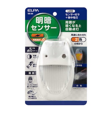 ELPA　LEDセンサー付ライト ホワイト TDH300