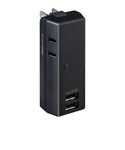 ELPA　耐雷ＵＳＢタップ２個口２ポート２．４Ａ UA222SBBK