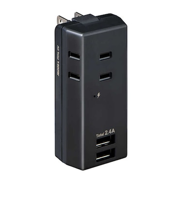 ELPA　耐雷ＵＳＢタップ３個口２ポート２．４Ａ UA322SBBK