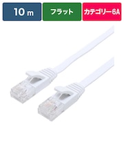 ORIGINALBASIC　LANｹｰﾌﾞﾙ Cat6A ﾌﾗｯﾄ 10m 白 WH OBL6A11000FLWH