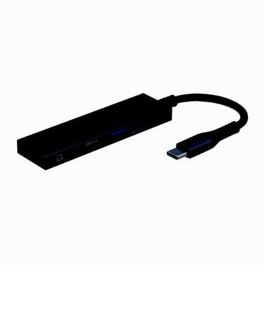 ナカバヤシ　オーディオ変換プラグ [USB-C オス→メス φ3.5mm /USB-A＋USB-C /0.7m] グレー UHC3433GY