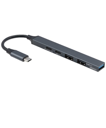 ナカバヤシ　USB-C → USB-C＋USB-A 変換ハブ グレー UHC3445GY