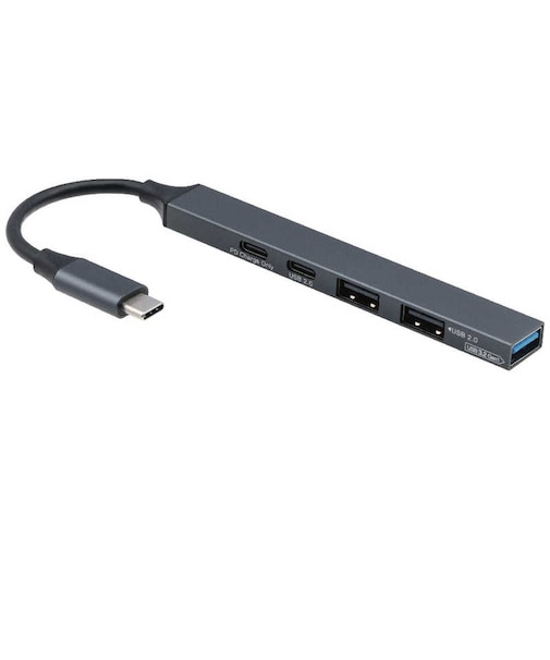 ナカバヤシ　USB-C → USB-C＋USB-A 変換ハブ グレー UHC3445GY