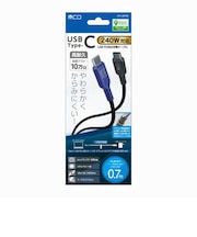 ナカバヤシ　USB-C ⇔ USB-Cケーブル [充電 /転送 /0.7m /PD240W /USB2.0] UPD2B07BK