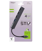 ナカバヤシ　USBハブ STIX TypeC ［バスパワー /4ポート /USB 3.2 Gen1対応］ UHC3294GY