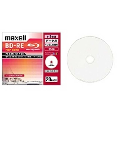 マクセル　データ用BD-RE(1-2倍速/25GB)20枚パック BE25PPLWPA.20S